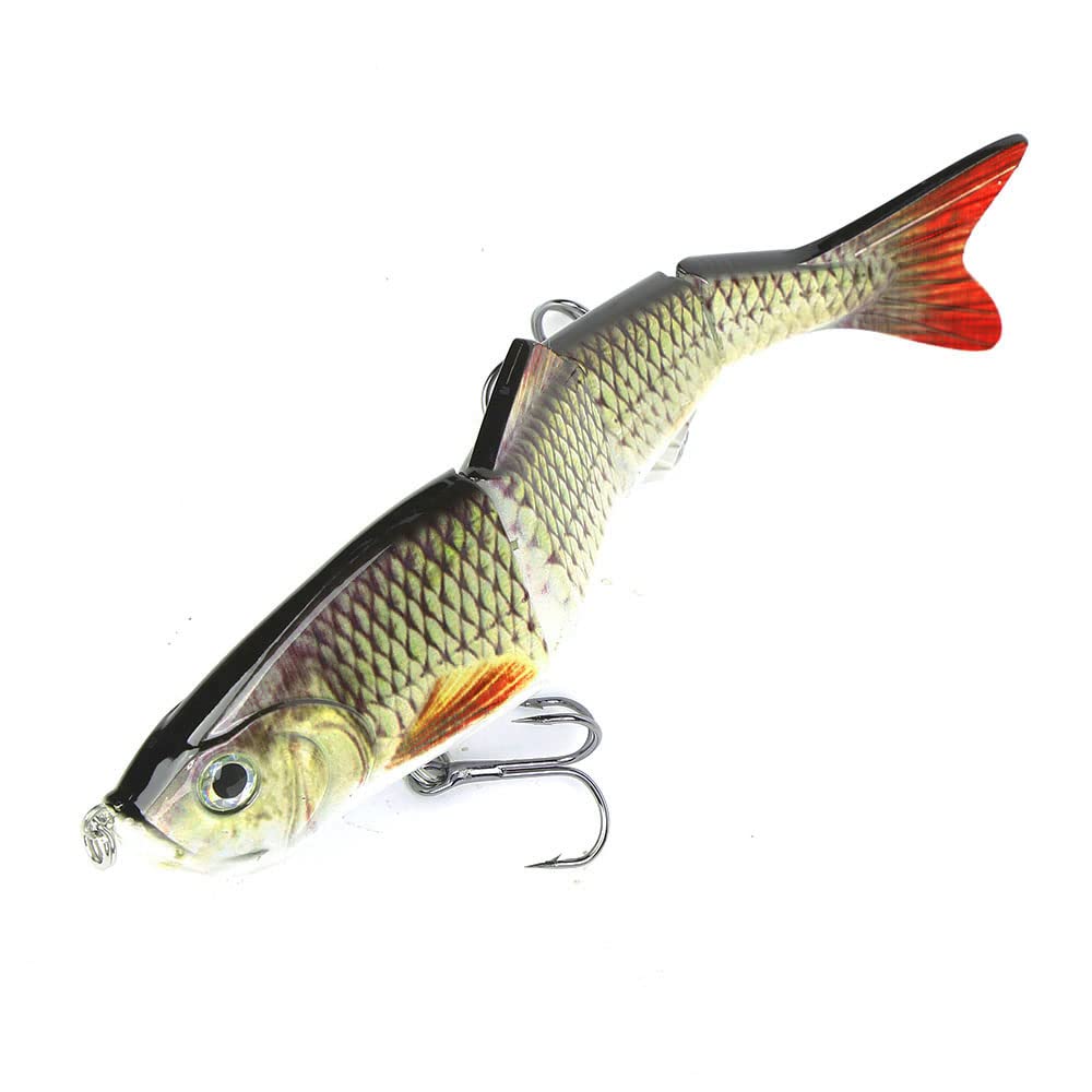 10in Multi Jointed Swimbait Fishing Lures Bait,4 Segment Big Giant Sinking Fishing Bass Lures,Crankbaits Swimbaits with Treble Hook