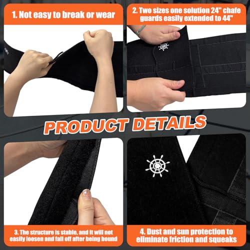 Removable Dock Line Chafe Guards 24 Inch Black Rope Protectors for Boats - Variation 4