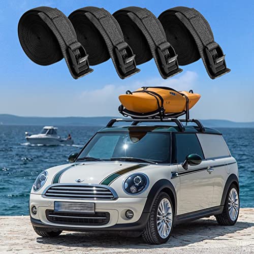 2 Pack Kayak Tie Down Straps - 1 Inch x 5 Feet Cam Buckle Lashing