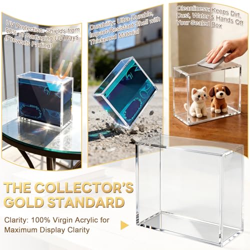30th Anniversary UV-Resistant Acrylic Display Box with Magnetic Lid for ETB Cases - Upgraded 1 Pack