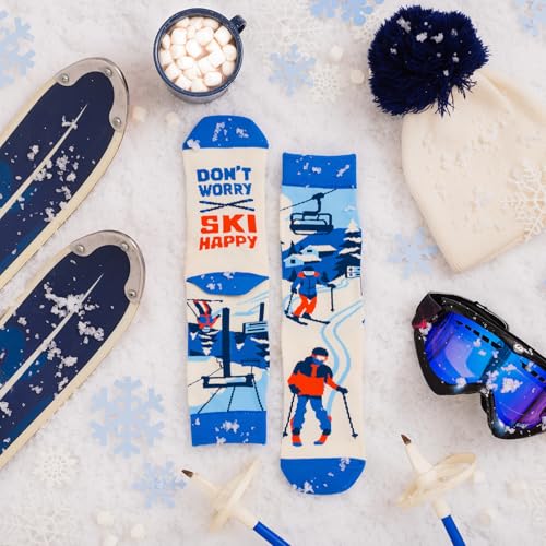 Lavley Ski Socks - Funny socks for skiers and snowboarders - Unisex novelty gift - Great for birthdays or holidays