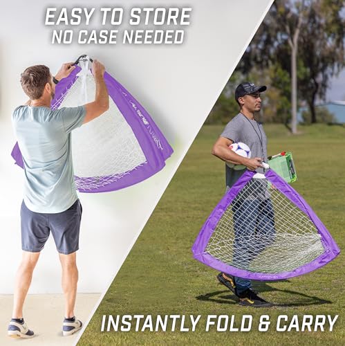 GoSports Portable Soccer Goals for Kids - 4 x 3 ft, Purple, Set of 2