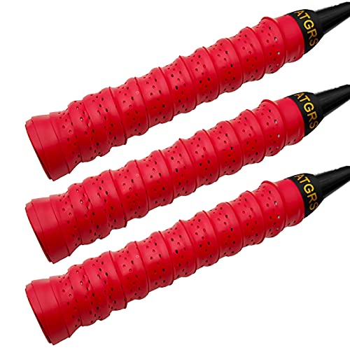 Tennis Grip Tape Absorbent Anti-Slip Overgrip for Racket Handle - Red