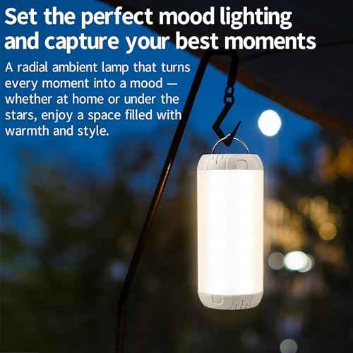 Rechargeable Camping Lantern, 1200 Lumens Ultra Bright Portable LED Lantern, Up to 80 Hours Runtime, IP68 Waterproof, 3 Light Modes + SOS Emergency Light for Power Outages, Hiking, Hurricane