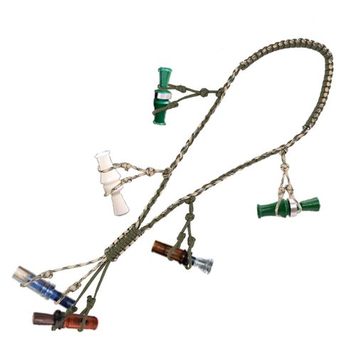 LERSUSI Duck Call Lanyard with 12 Adjustable Loops Paracord Hunting Goose Calls Duck Hunting Accessories Hand Braided Goose Calls for Predator Ducks Goose Hanger (Army Green)
