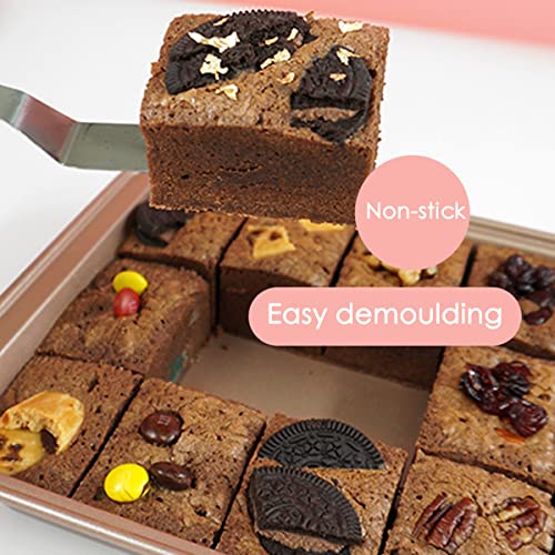 Non-Stick Brownie Pan with Dividers - 18 Slice Carbon Steel Baking Tray for Oven