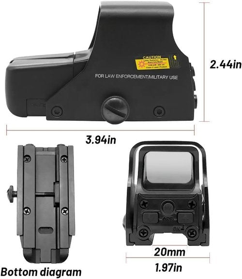 551 Holographic Red&Green Dot Sight-3MOA DOT&68MOA Circle Reflex Sight for Fit 20mm Picatinny Rail