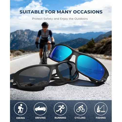 Polarized-Sunglasses-Men Sports Mens-Sunglasses: Sun-Glasses with UV Protection for Fishing Driving Running Cycling