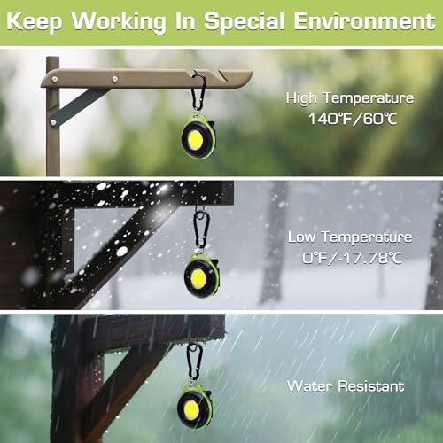WORKPRO Mini Keychain Work Light Green 1 Pc COB LED Flashlight with Hat Clip