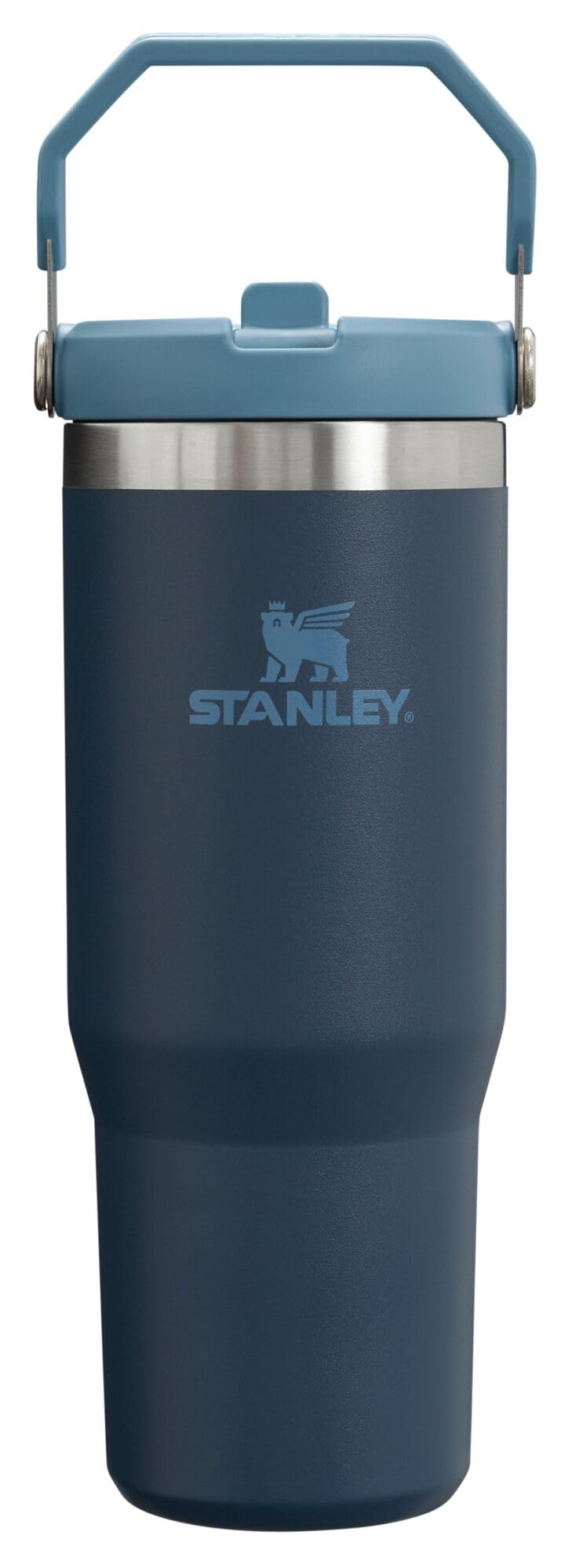 Stanley IceFlow Flip Straw Tumbler with Handle 30 oz | Twist On Lid and Flip Up Straw | Leak Resistant Water Bottle | Insulated Stainless Steel |BPA-Free | Navy