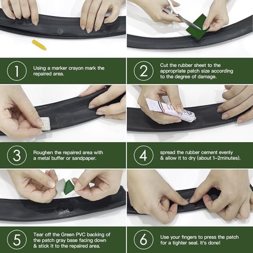PAX 2 Pcs DIY Rubber Patch Sheets for Bicycle & Tubeless Tire Repair - P1402G