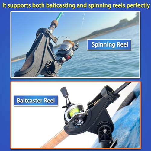 Kayak Track Fishing Rod Holder with Rubber Strap - Pack of 1 - Adjustable & Easy Install