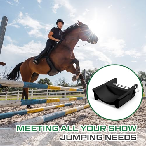 Black Horse Jump Cup Set - 4 Pairs Plastic Jump Cups with Pins for Equestrian Use