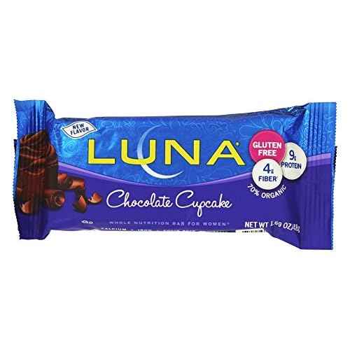 LUNA BAR - Gluten Free Snack Bars - Chocolate Cupcake -8g of protein - Non-GMO - Plant-Based Wholesome Snacking - On the Go Snacks (1.69 Ounce Snack Bars, 30 Count)