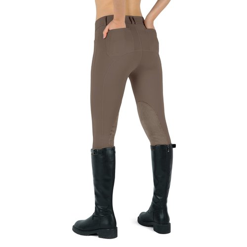 beroy Women Horse Riding Knee-Patches Pants Ladies Equestrian Front-Zip Breeches Legging with Pockets(Sand,M)