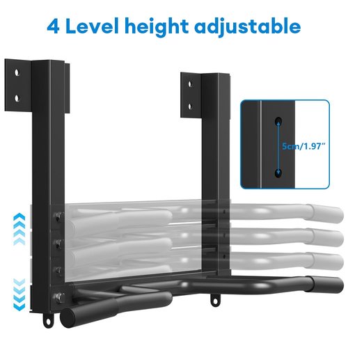 Wall Mount Pull Up Bar, Joist Mount Pull Up Bar, Beam and Rafter Mounted Chin Up Bar for Home Gym With Wood Mount and Wall Mount Screws (Black4)