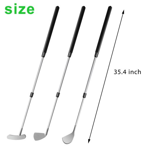 Youth Golf Wood,35-inch Telescopic Aluminum Kids Golf Club, with 6 Practice Balls, Practice Putting Cups and Flags-Only Right-Handed