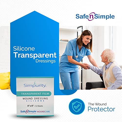Transparent Silicone Wound Dressing Waterproof 4x5 Inches - Sensitive Skin Medical Pad