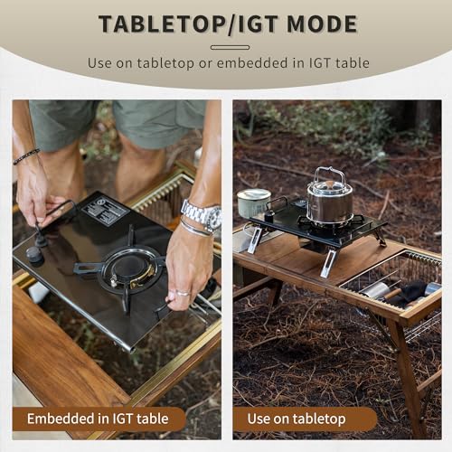 Naturehike Camping Gas Stove for IGT Table, Folding Isobutane Stove with Carry Bag, Portable Camp Stove for Outdoor Car Camping Cooking Tailgating