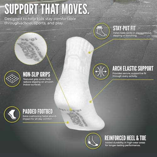 Under Armour Boys Multi Pack Essential Quarter Socks - Basic White, Size 4-6