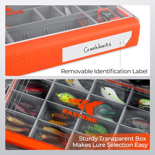 Waterproof Tackle Box with Adjustable Dividers - 3600 & 3700 Sizes, One-Pack with Compartments