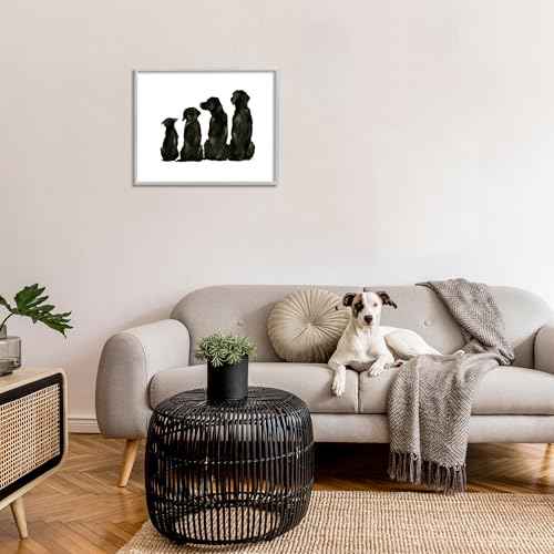 Stupell Industries Family Pet Silhouette Small Big Dogs Minimalist,Design by Ethan Harper