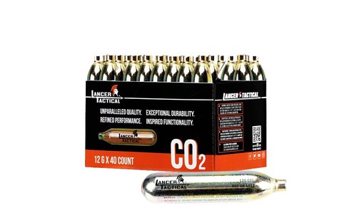 Lancer Tactical 40 Pack 12g CO2 Cartridges for Air Guns, BB Guns, Airsoft Pistols & Paintball Accessories