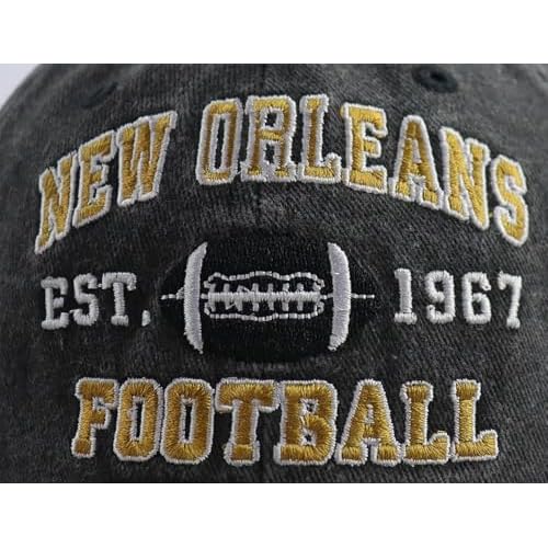 Football Embroidered Baseball Hat, Adjustable Unisex Cotton Football Baseball Cap