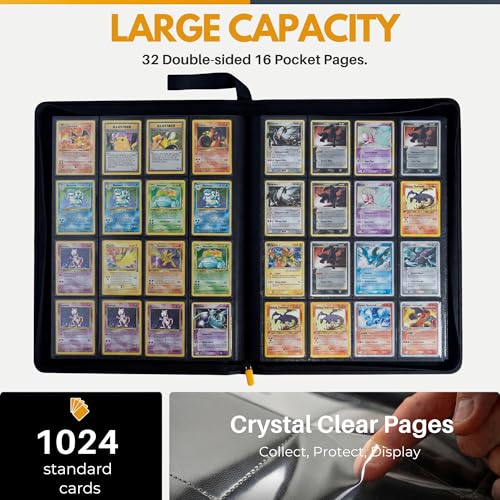 X PRO 1000+ Card Binder Black with 200 Sleeves | TCG, Sports, MTG Storage