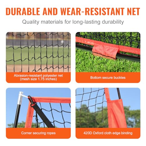 VEVOR 7x7FT Softball Practice Net Set with Batting Tee & Accessories