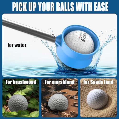 12Ft Telescopic Golf Ball Retriever Water Ball Picker Upper Blue