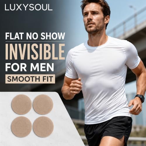LUXYSOUL Beige Men's Nipple Covers 100 Pcs - No Show, Long Lasting for Running & Gym