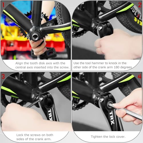 Mountain Bike Crankset 30T-42T Hollow Integrated 170mm Black - 104 BCD