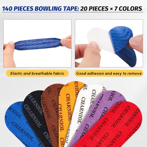 Charniol Multicolor Bowling Finger Tape Set 140 Pcs with Storage Box