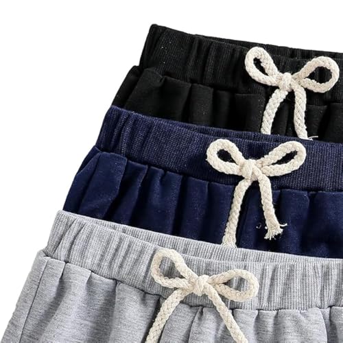 Toddler Boy Sweatpants 3 Pack - Dinosaur Print Jogger Pants - Black, Royal Blue, Gray - 10 Years Size
