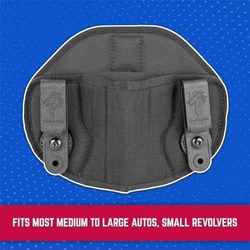 DeSantis Vanquisher Gun Holster, Tuckable IWB Holster, Made with Padded Ballistic Nylon, Ambidextrous, Black