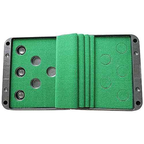 Fitvids Golf Pong Game Set, Putting Mat Indoor & Outdoor Golf Putters, 12 Hole Covers Putting Green Practice Training Aid Gifts for Home, Office, Backyard