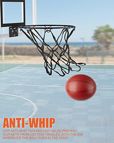 Mini Basketball Net Replacement 8 Loop Black for Indoor Door & Wall 8-10.25" Hoop