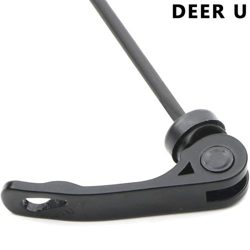 DEER U Road Mountain Bicycle MTB Wheel Hub Front and Rear Skewers Quick Release Clip Bolt Lever Axle QR 145/180 mm, a Pair (Black)