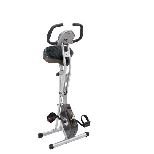 Exerpeutic Foldable Exercise Bike, 8 levels of Resistance Stationary Bicycle with Airsoft Seat, LCD Display to Track Distance, Calories, Time and Speed