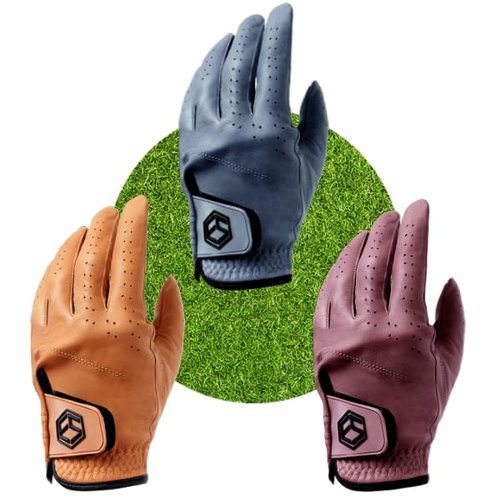 FAR&STRAIGHT Premium Cabretta Leather Men's Golf Glove - Exceptional Grip, Style, and Comfort (Burgundy, Large)