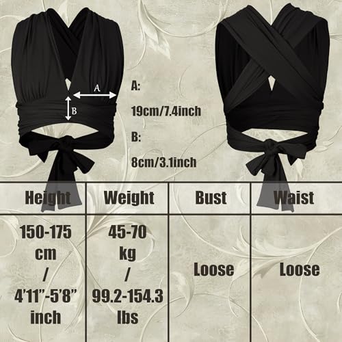 Women's Deep V Neck Crop Top - Black, Adjustable Tie Backless Halter, Breathable Cotton Summer Festival Top