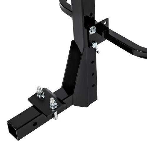 ECOTRIC RV Hitch Mount Kayak Rack Fits up to 12'' Kayaks Vertical Standing Kayak Carrier 2'' Hitch Receiver Height Adjustable 150LBS for RV Truck SUV Heavy Duty Steel