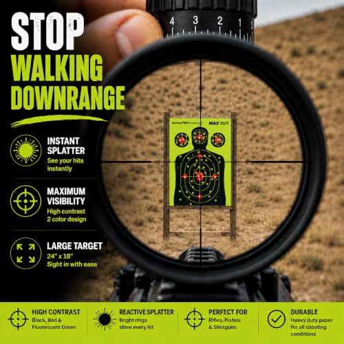 18x24 Extra Large Splatter Targets - Two Color Fluorescent Yellow & White - Variation 10