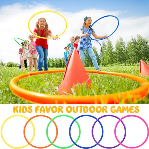 4.7 Inch Plastic Ring Toss Rings Set - 48 Colorful Carnival Game Rings