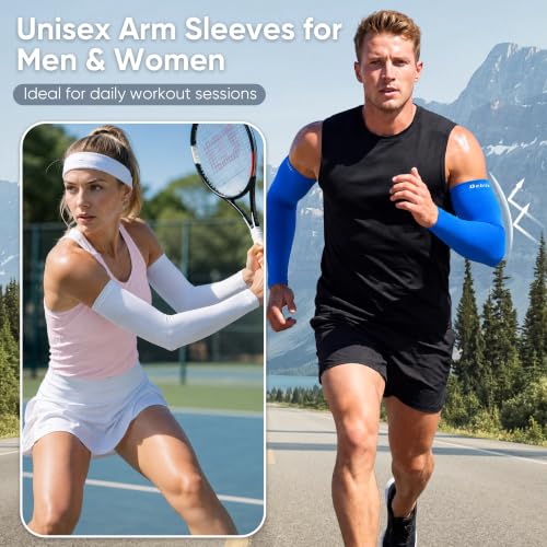 Arm Sleeves for Men Women Large Mix UV Sun Protection Cooling Compression