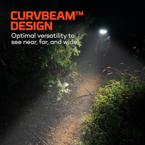 NEBO CurvBeam 600 Flex Headlamp - Rechargeable 600 Lumens, Hands-Free Motion Sensor
