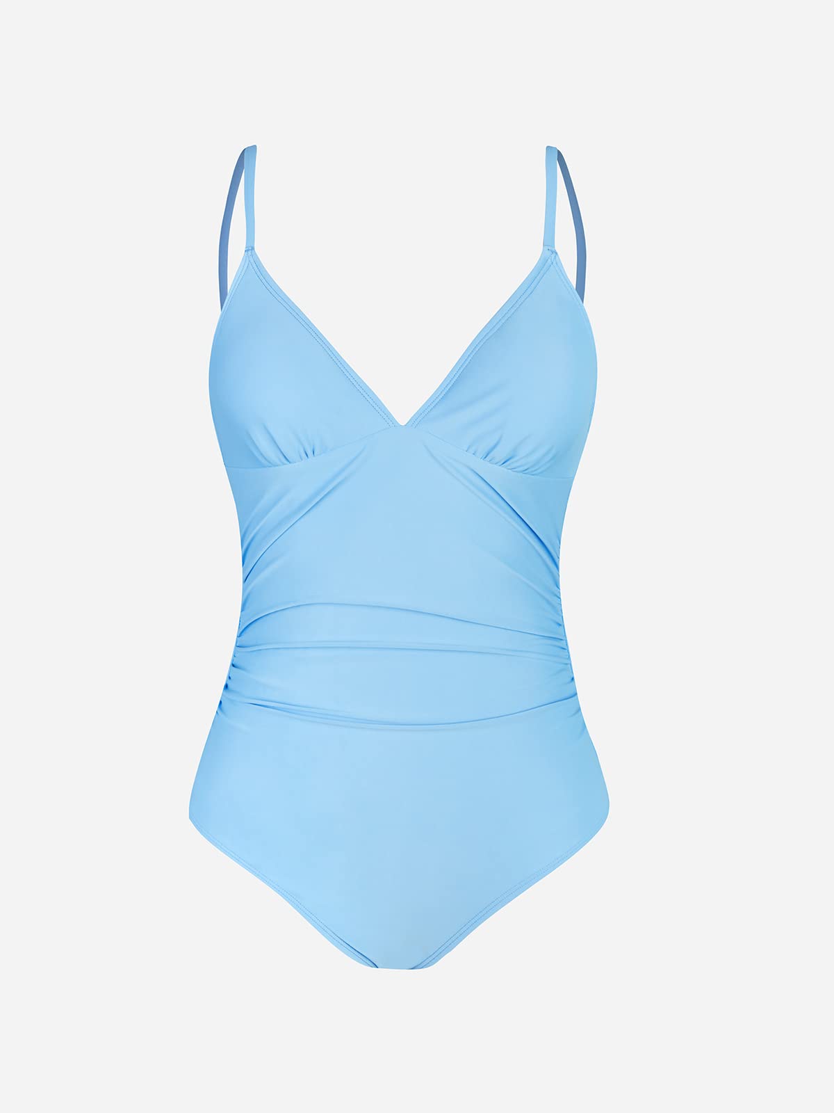 CUPSHE Women One Piece Swimsuit Bathing Suits Deep V Neck Tummy Control Low Back XXL Baby Blue