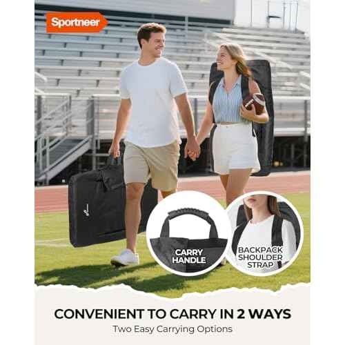 Sportneer Stadium Seats with Back Support: 2.5'' Thick Comfy Cushion 6 Adjustable Angle Bleacher Seat with Armrest - 2 Large Pockets, 2 Cup Holders Stadium Chair for Sport Events Concerts Parks