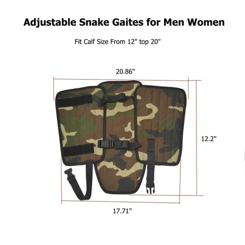 Ykyjch Snake Gaiters for Hunting Hiking Boots Waterproof Leg Protection Guards with Adjustable Buckle Fit Men Women Military Green Camouflage Snake Bite Resistant Leggings Chaps